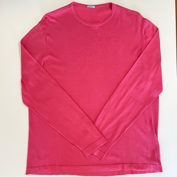 Malo Lightweight Cotton Crewneck Long Sleeve Knit Pullover Pink IT 52 US Medium - Picture 7 of 13